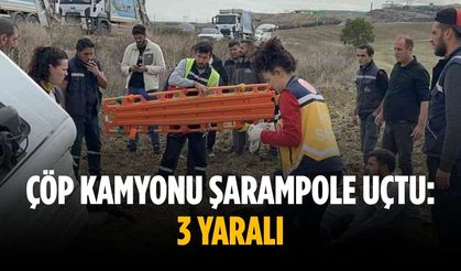 Çöp kamyonu şarampole uçtu: 3 yaralı