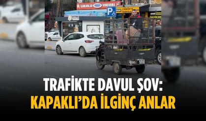 Trafikte davul şov: Kapaklı’da ilginç anlar