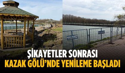 Şikayetler sonrası Kazak Gölü’nde yenileme başladı