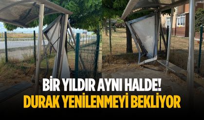 Bir yıldır aynı halde! Hasarlı durak yenilenmeyi bekliyor