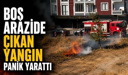 Boş arazide çıkan yangın panik yarattı