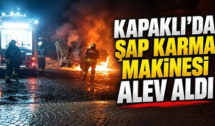 Kapaklı’da şap karma makinesi alev aldı