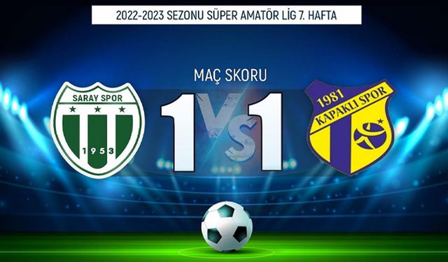 Kapaklıspor 10 kişiyle liderden 1 puan aldı