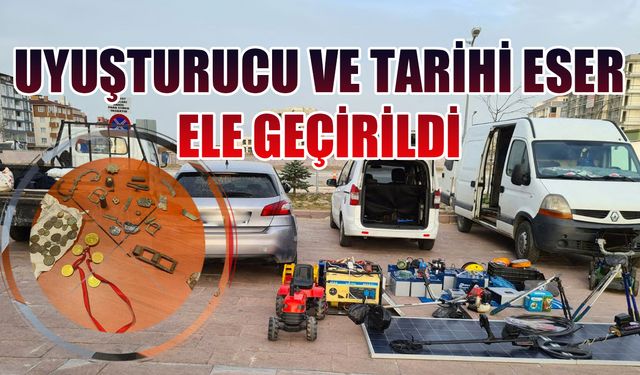 Kapaklı'da uyuşturucu ve tarihi eser ele geçirildi