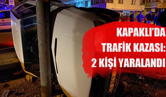 Kapaklı'da 2 otomobil çarpıştı, 2 kişi yaralandı