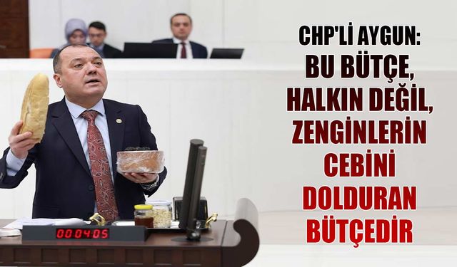 CHP'li Aygun:  Bu bütçe, halkın değil, zenginlerin cebini dolduran bütçedir