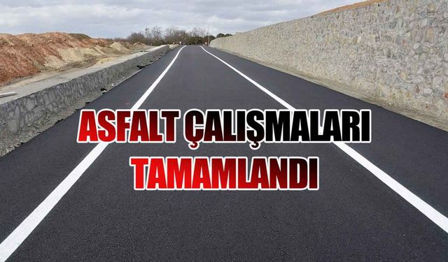 Çerkezköy Tepe bağlantı yolunda asfaltlama çalışmaları tamamlandı