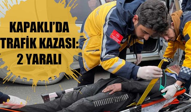 Kapaklı'da minibüs ile otomobil çarpıştı, 2 kişi yaralandı