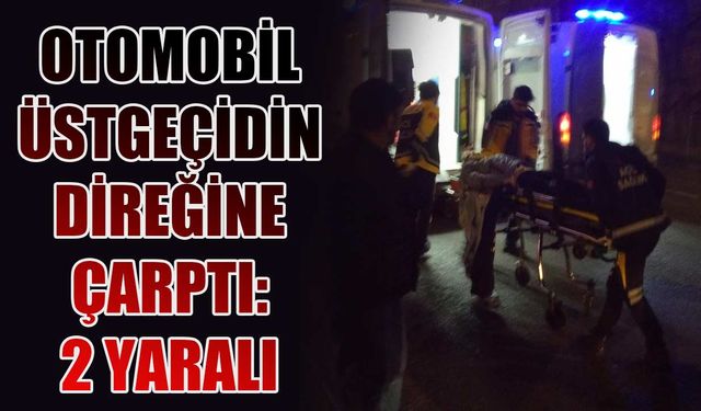 Kapaklı'da kontrolden çıkan otomobil üst geçidin direğine çarptı: 2 yaralı