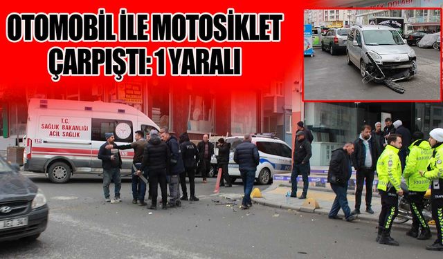 Otomobil ile motosiklet çarpıştı: 1 yaralı