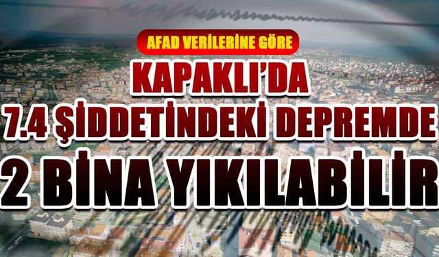 Kapaklı’da olası bir deprem sonucunda 100 binadan 5’i hasar alabilir