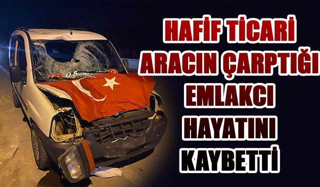 Hafif ticari aracın çarptığı emlakçı hayatını kaybetti