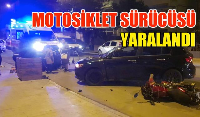 Kazada yaralanan motosiklet sürücüsü hastaneye kaldırıldı