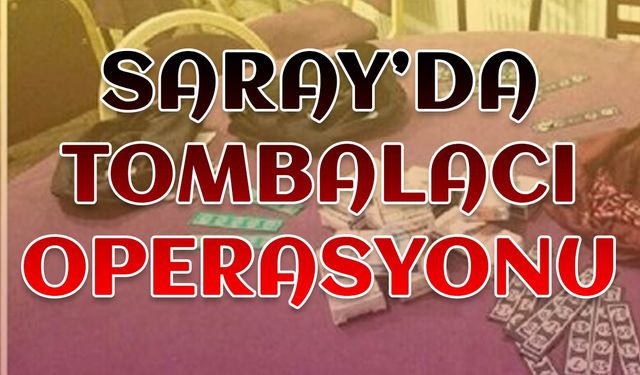 Saray'da tombalacı operasyonu