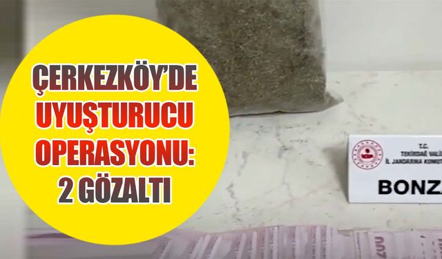 Çerkezköy'de uyuşturucu operasyonu: 2 Gözaltı