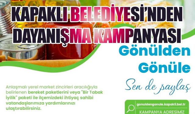 Kapaklı Belediyesi’nden dayanışma kampanyası