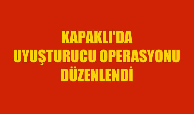 Kapaklı'da uyuşturucu operasyonu düzenlendi