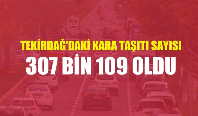 Tekirdağ'daki kara taşıtı sayısı 307 bin 109 oldu