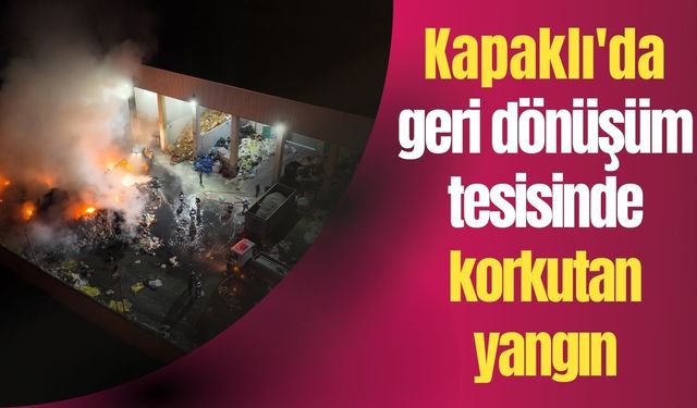 Kapaklı'da geri dönüşüm tesisinde korkutan yangın