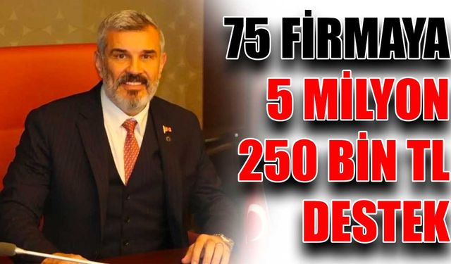 75 firmaya 5 milyon 250 bin TL destek