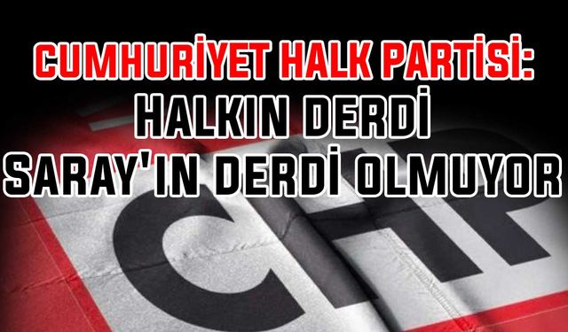 CHP: Halkın derdi, Saray'ın derdi olmuyor