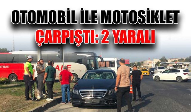 Otomobil ile motosiklet çarpıştı: 2 yaralı