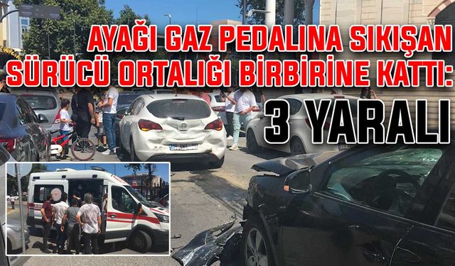 Ayağı gaz pedalına sıkışan sürücü ortalığı birbirine kattı