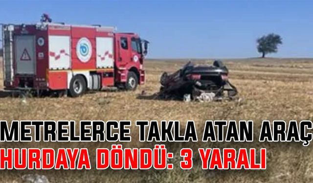 Metrelerce takla atan araç hurdaya döndü