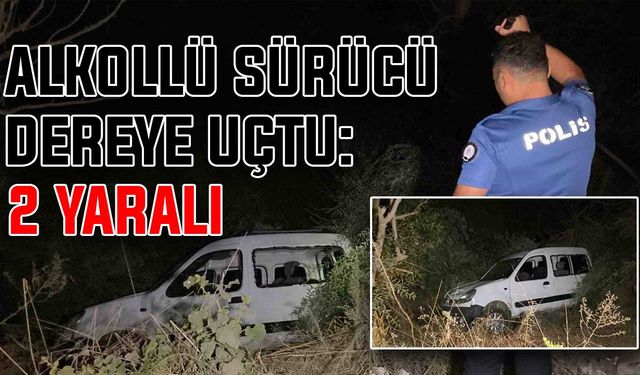 Alkollü sürücü dereye uçtu: 2 yaralı