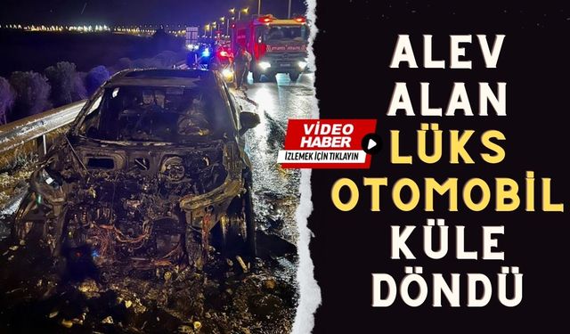 Yolda alev alan lüks otomobil küle döndü