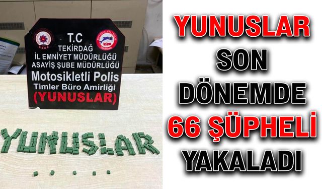 Yunuslar son dönemde 66 şüpheli yakaladı