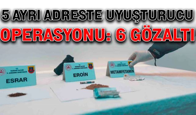 5 ayrı adreste uyuşturucu operasyonu: 6 gözaltı