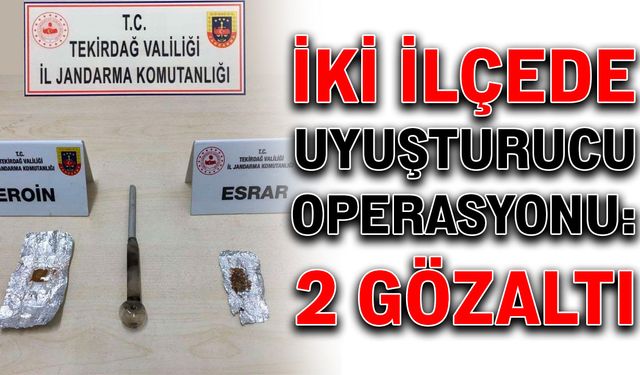 İki İlçede uyuşturucu operasyonu: 2 gözaltı