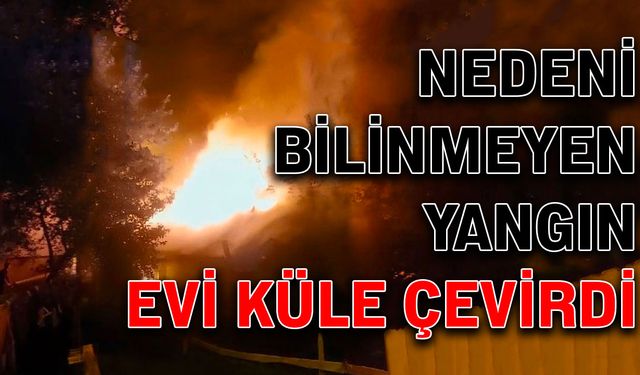 Nedeni bilinmeyen yangın evi küle çevirdi