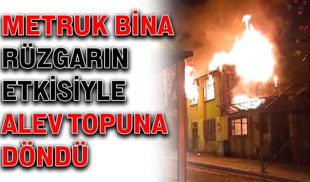 Metruk bina rüzgarın etkisiyle alev topuna döndü