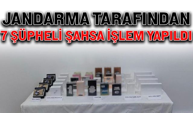 Jandarma tarafından 7 şüpheli şahsa işlem yapıldı