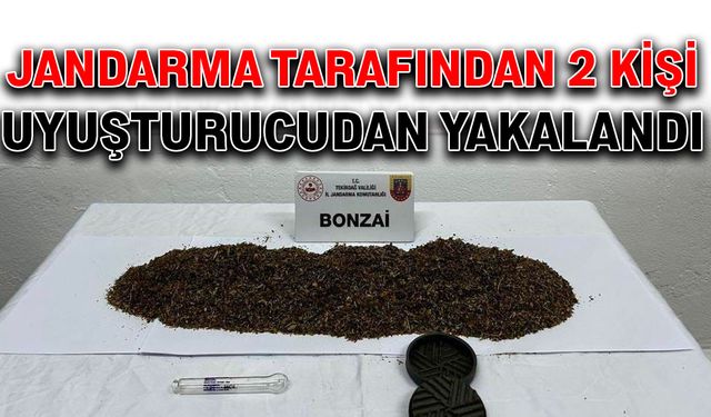 Jandarma tarafından 2 kişi uyuşturucudan yakalandı