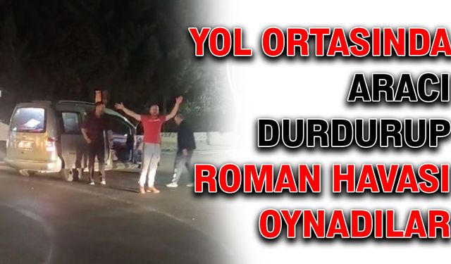 Yol ortasında aracı durdurup roman havası oynadılar