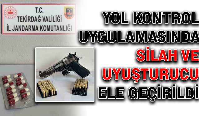 Yol kontrol uygulamasında silah ve uyuşturucu ele geçirildi