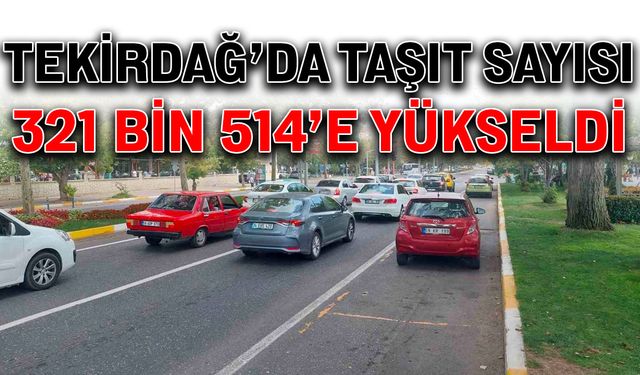 Tekirdağ’da taşıt sayısı 321 bin 514’e yükseldi