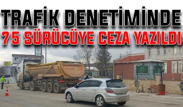 Trafik denetiminde 75 sürücüye ceza yazıldı