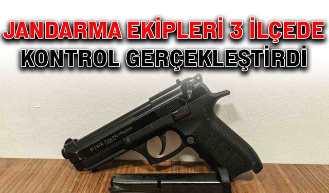 Jandarma ekipleri 3 ilçede kontrol gerçekleştirdi