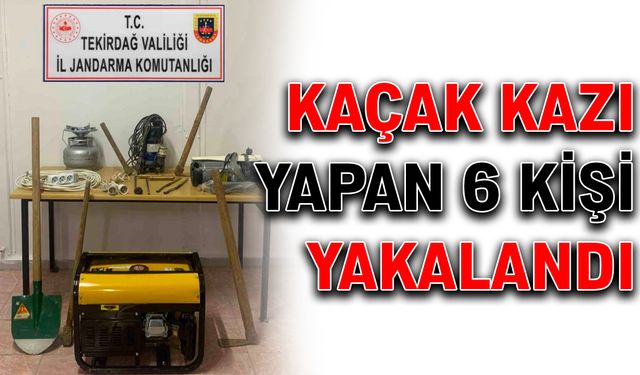 Kaçak kazı yapan 6 kişi yakalandı