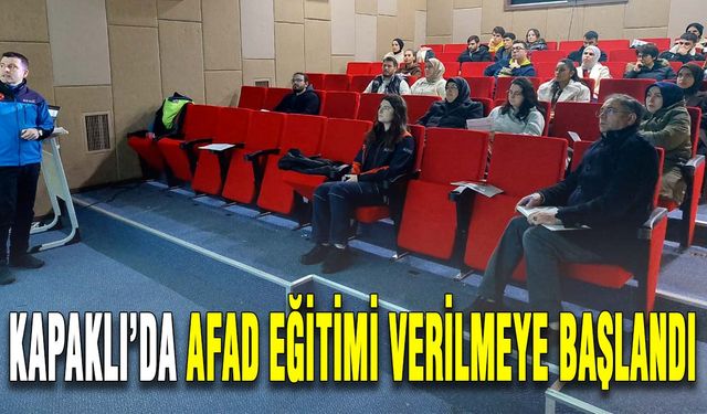 Kapaklı’da AFAD eğitimi verilmeye başlandı