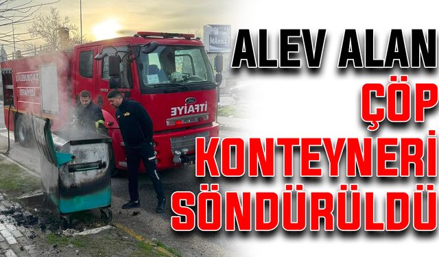 Alev alan çöp konteyneri söndürüldü