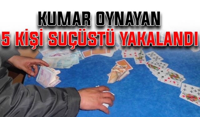 Kumar oynayan 5 kişi suçüstü yakalandı