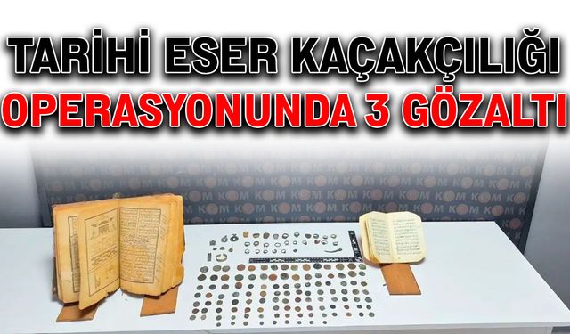 Tarihi eser kaçakçılığı operasyonunda 3 gözaltı