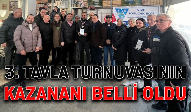 3. Tavla turnuvasının kazananı belli oldu