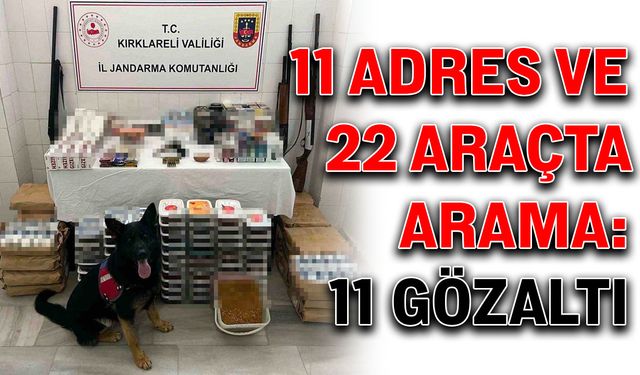 11 adres ve 22 araçta arama: 11 gözaltı