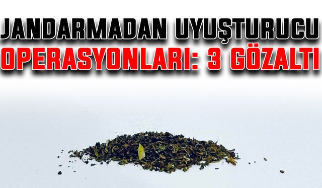 Jandarmadan uyuşturucu operasyonları: 3 gözaltı